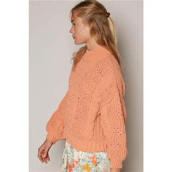 POL Mock Neck‎ Cable Knit Sweater - Picture 3 of 3